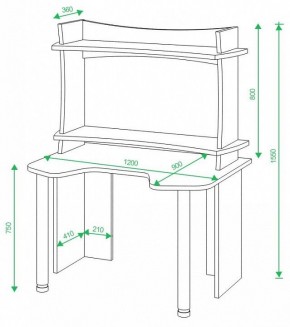 Стол компьютерный Домино lite СКЛ-Игр120 в Советском - sovetskiy.mebel24.online | фото 2
