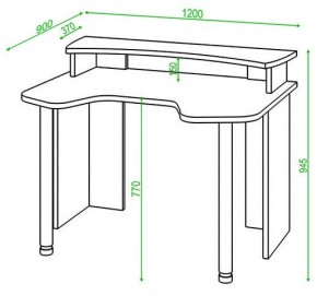 Стол компьютерный Домино Lite СКЛ-Игр120+НКИЛ120 в Советском - sovetskiy.mebel24.online | фото 2