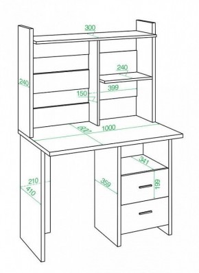 Стол компьютерный Домино Lite СКЛ-Прям100Р+НКЛ-100 в Советском - sovetskiy.mebel24.online | фото 2