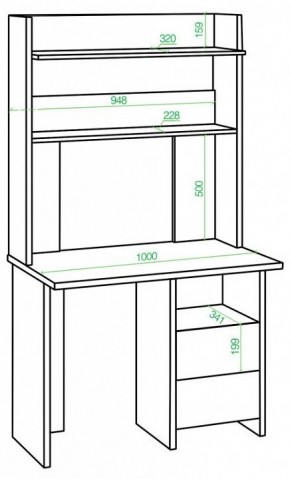 Стол компьютерный Домино Lite СКЛ-Прям100Р+НКЛХ-100 в Советском - sovetskiy.mebel24.online | фото 2