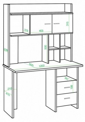 Стол компьютерный Домино Lite СКЛ-Прям120Р+НКЛХ-120 в Советском - sovetskiy.mebel24.online | фото 2