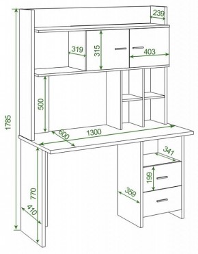 Стол компьютерный Домино Lite СКЛ-Прям130Р+НКЛХ-130 в Советском - sovetskiy.mebel24.online | фото 2