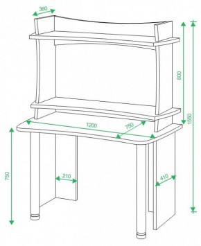 Стол компьютерный Домино lite СКЛ-Софт120+НКИЛ120 ВЛ в Советском - sovetskiy.mebel24.online | фото 2