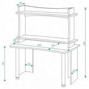 Стол компьютерный Домино lite СКЛ-Софт140+НКИЛ140 ВЛ в Советском - sovetskiy.mebel24.online | фото 2
