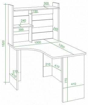 Стол компьютерный Домино Lite СКЛ-Угл120+НКЛ-100 в Советском - sovetskiy.mebel24.online | фото 2