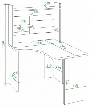 Стол компьютерный Домино Lite СКЛ-Угл120+НКЛ-100 в Советском - sovetskiy.mebel24.online | фото 3