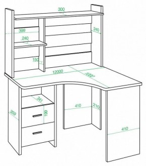Стол компьютерный Домино Lite СКЛ-Угл120+НКЛХ-120 в Советском - sovetskiy.mebel24.online | фото 2
