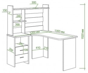 Стол компьютерный Домино Lite СКЛ-Угл130+НКЛ-120 в Советском - sovetskiy.mebel24.online | фото 2