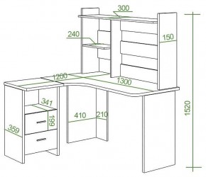 Стол компьютерный Домино Lite СКЛ-Угл130+НКЛ-130 в Советском - sovetskiy.mebel24.online | фото 3