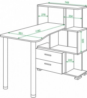 Стол компьютерный Домино СЛ-5-3СТ-2+БЯ в Советском - sovetskiy.mebel24.online | фото 2