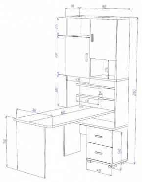 Стол компьютерный Домино СР-720/160 в Советском - sovetskiy.mebel24.online | фото 2