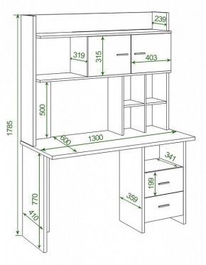 Стол компьютерный Нельсон Lite СКЛ-Прям130+НКЛХ-130 в Советском - sovetskiy.mebel24.online | фото 2