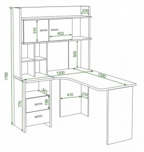 Стол компьютерный Нельсон Lite СКЛ-Угл130+НКЛХ-120 в Советском - sovetskiy.mebel24.online | фото 2