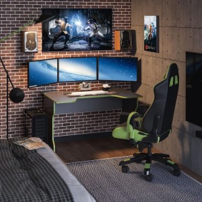 Стол компьютерный ВАРДИГ K1 120x82, антрацит/лайм в Советском - sovetskiy.mebel24.online | фото 4