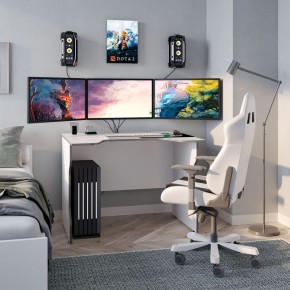 Стол компьютерный ВАРДИГ K2 100x82, белый/серебристый в Советском - sovetskiy.mebel24.online | фото 4