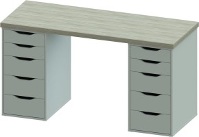 Стол письменный Ингар 2/55 140x75x55, дуб беленый/белый в Советском - sovetskiy.mebel24.online | фото 2