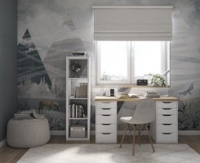Стол письменный Ингар 2/55 140x75x55, дуб беленый/белый в Советском - sovetskiy.mebel24.online | фото 4