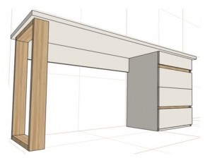 Стол письменный с тумбой 4 ящика (1450) в Советском - sovetskiy.mebel24.online | фото 2