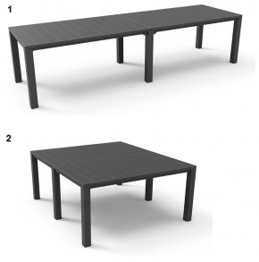 Стол раскладной Джули (Julie Double table 2 configurations) Графит в Советском - sovetskiy.mebel24.online | фото