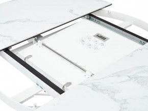 Стол TRENTO 120 HIGH GLOSS STATUARIO Белый мрамор глянцевый, керамика/ белый каркас, ®DISAUR в Советском - sovetskiy.mebel24.online | фото 3