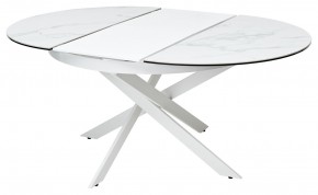 Стол TRENTO 120 HIGH GLOSS STATUARIO Белый мрамор глянцевый, керамика/ белый каркас, ®DISAUR в Советском - sovetskiy.mebel24.online | фото 6