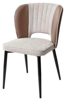 Стул HERMES WZ2042-02 светло-бежевый фактурный велюр/ HK017-31 серо-коричневый PU, М-City в Советском - sovetskiy.mebel24.online | фото 1