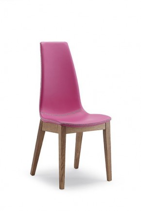 СТУЛ  SELLY, ASH WALNUT 167/ SOFT PIENO FIORE 275 FUSSIA с черн.строчкой в Советском - sovetskiy.mebel24.online | фото