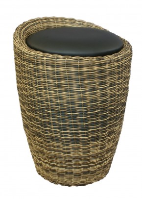 Табурет с местом для хранения LM-1100Rattan, чёрный в Советском - sovetskiy.mebel24.online | фото