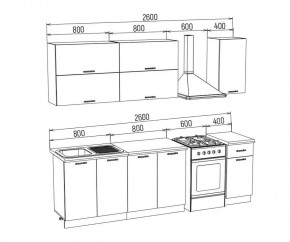 ТЕХНО-3 Кухонный гарнитур 2,0 м Компоновка №2 в Советском - sovetskiy.mebel24.online | фото