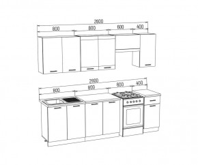 ТЕХНО Кухонный гарнитур 2,6 м Компоновка №3 в Советском - sovetskiy.mebel24.online | фото 6