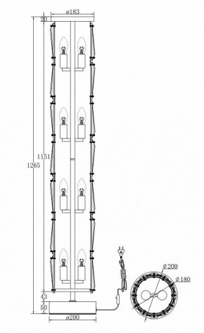 Торшер Maytoni Puntes MOD043FL-08G в Советском - sovetskiy.mebel24.online | фото 3