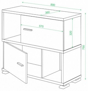 Тумба комбинированная Домино СБ-30/2 в Советском - sovetskiy.mebel24.online | фото 2