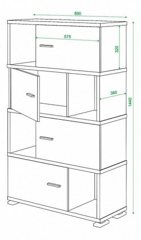 Тумба комбинированная Домино СБ-30/4 в Советском - sovetskiy.mebel24.online | фото 3
