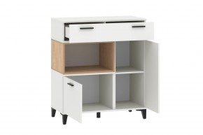 Тумба НМ 013.80 "Bergen" (Белый/Дуб бунратти) в Советском - sovetskiy.mebel24.online | фото 2