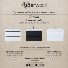 Тумба под раковину Uperwood Tanos 100 см, подвесная, белая/графит в Советском - sovetskiy.mebel24.online | фото 12
