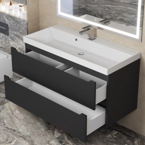 Тумба под раковину Uperwood Tanos 100 см, подвесная, черная матовая в Советском - sovetskiy.mebel24.online | фото 10