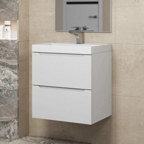 Тумба под раковину Uperwood Tanos 50 см, подвесная, белая матовая в Советском - sovetskiy.mebel24.online | фото