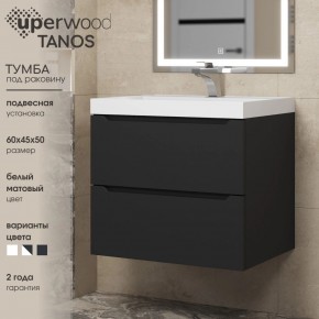 Тумба под раковину Uperwood Tanos 60 см, подвесная, черная матовая в Советском - sovetskiy.mebel24.online | фото 3