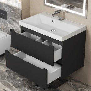 Тумба под раковину Uperwood Tanos 70 см, подвесная, черная матовая в Советском - sovetskiy.mebel24.online | фото 2