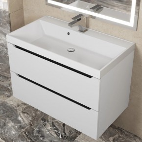 Тумба под раковину Uperwood Tanos 80 см, подвесная, белая/графит в Советском - sovetskiy.mebel24.online | фото 8