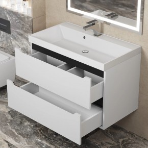 Тумба под раковину Uperwood Tanos 80 см, подвесная, белая/графит в Советском - sovetskiy.mebel24.online | фото 9
