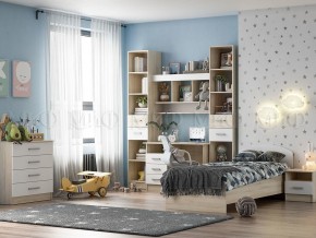 МАРТИНА Тумба прикроватная (Белый глянец/дуб сонома) в Советском - sovetskiy.mebel24.online | фото 3