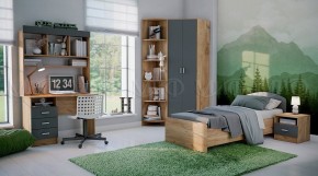 МАРТИНА Тумба прикроватная (Графит/Дуб крафт) в Советском - sovetskiy.mebel24.online | фото 2