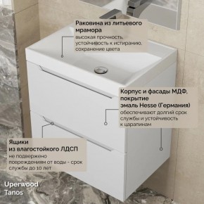 Тумба с раковиной Uperwood Tanos 50 см, подвесная, белая матовая в Советском - sovetskiy.mebel24.online | фото 6
