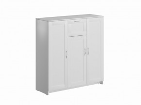 Тумба СИРИУС трехдверная с одним ящиком, цвет белый в Советском - sovetskiy.mebel24.online | фото