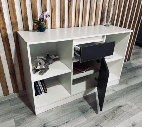 Тумба ТВ малая Парус (Белый/Графит) в Советском - sovetskiy.mebel24.online | фото 2