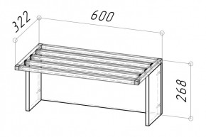 Вешалка Грань 3 600 (Дуб Грей) в Советском - sovetskiy.mebel24.online | фото 2