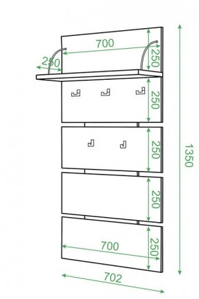 Вешалка настенная Домино нельсон СТ-50 в Советском - sovetskiy.mebel24.online | фото 2